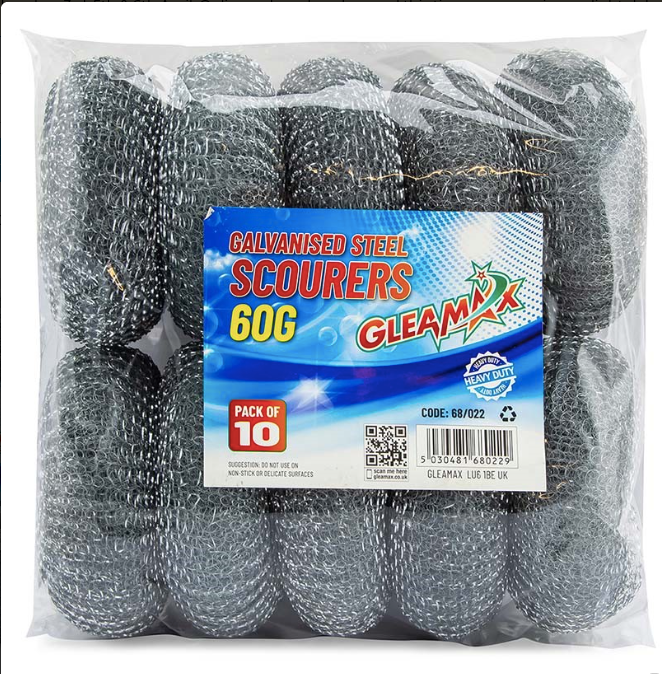 GLEAMAX GALVANIZED SCOURER 60G 10 PACK