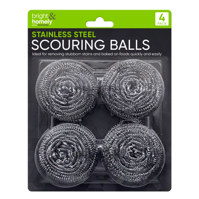 STAINLESS STEEL SCOURER 4 PIECES