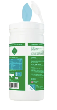 Jantex Green Probe Sanitiser Wipes Starter Tub 130mm (100 Pack)