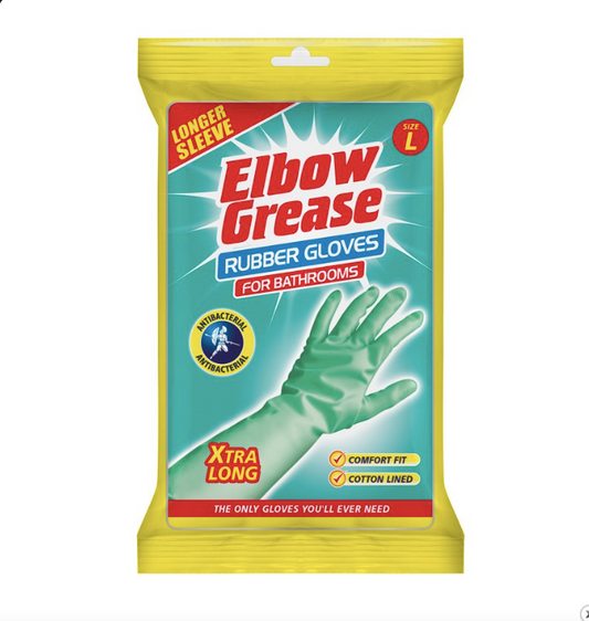ELBOW GREASE AQUA ANTI-BACTERIAL BATHROOM CLEANING GLOVES
