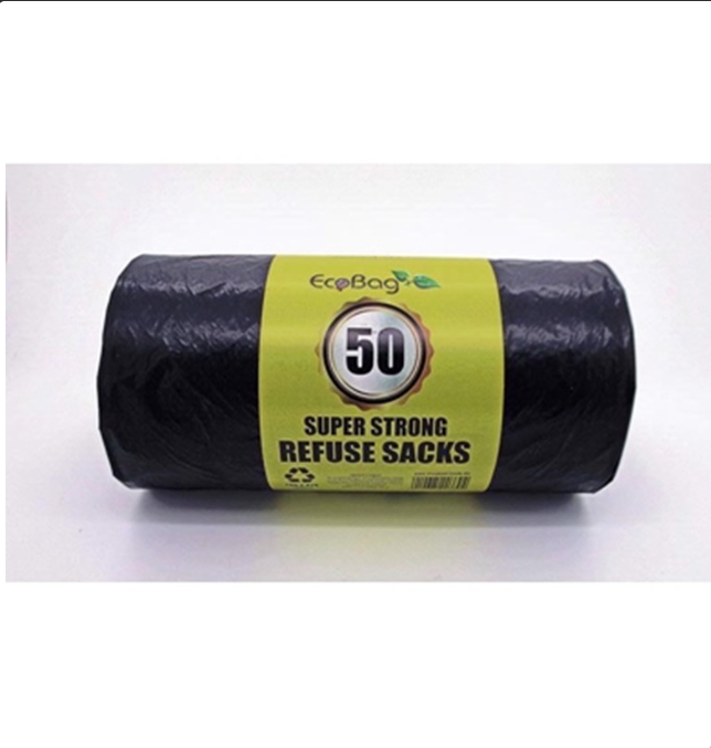 ECOBAG BLACK SUPERSTRONG 50 BAGS 90 LTR