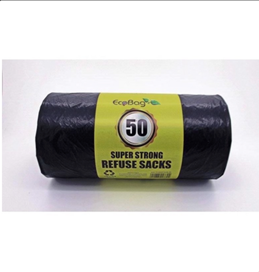 ECOBAG BLACK SUPERSTRONG 50 BAGS 90 LTR