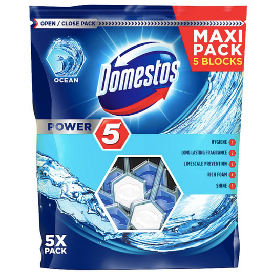 DOMESTOS POWER 5 RIMBLOCK MAXI PACK (5 X 55G) EACH