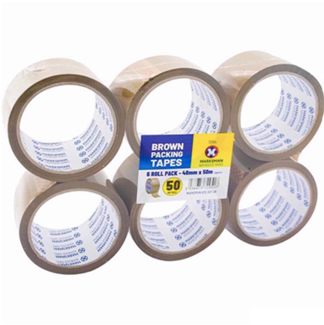 MARKSMAN TAPE BROWN 50M PK6