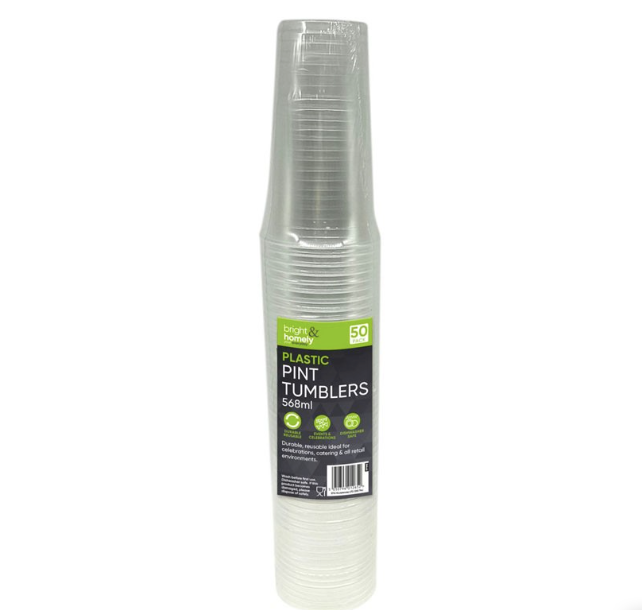 PLASTIC PINT TUMBLERS 568ML 500 PCS